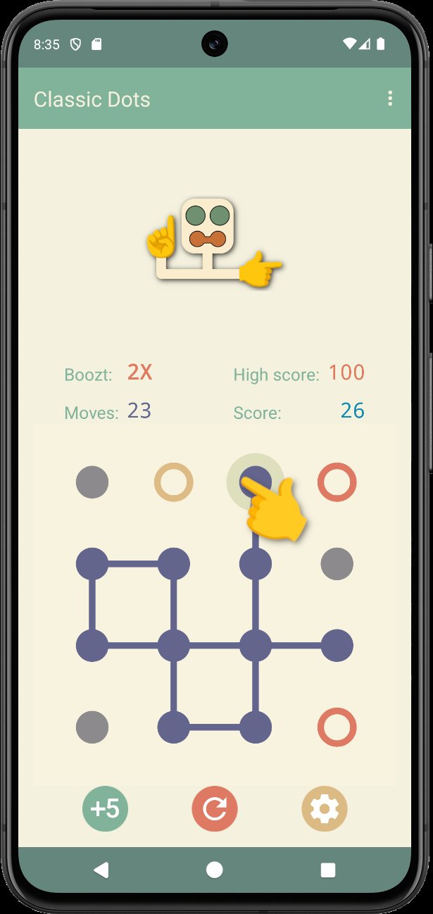 Classic Dots Game: connecting dots into squares