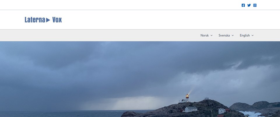 Skjermbilde av nettsiden til Laterna Vox