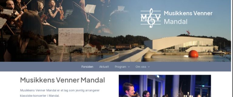 Nettsiden til Musikkens Venner Mandal