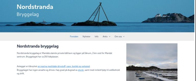 Nettsiden til Nordstranda bryggelag