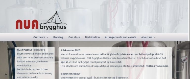 Nettsiden til NUA Brygghus
